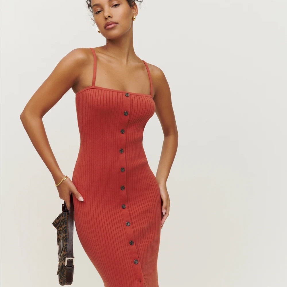 NWT xs Reformation Ricardo Ribbed Cotton Sweater Tank Dress